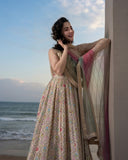 FAIZA SAQLAIN : Silk Unstitched 3PC Heavy Embroidery Suit - D128