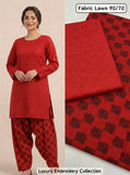 Lawn 2pc Chikenkari Embroidery With Printed Trouser - 935