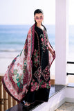 ZAINAB CHOTTANI - 3PC Unstitched Dhanak Embroidered Shirt with Printed Wool Shawl - D16