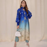 Shamoze Silk Digital Tye ‘N’ Dye 3pc Unstitched Suit - 226
