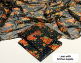 Printed Lawn With Shifoon Dupatta 3 Piece Unstitched Suit - Summer Collection - A 022