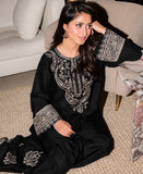 PREMIUM UNSTITCHED 2-PIECE SILK COLLECTION - AS05 - Black