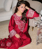 PREMIUM UNSTITCHED 2-PIECE SILK COLLECTION - AS07-Red