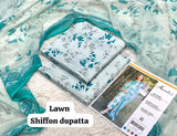 Printed Lawn With Shifoon Dupatta 3 Piece Unstitched Suit - Summer Collection - A 029