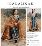 Qalamkar - 3PC Heavy Embroidered Dhanak Shirt With Embroidered Chiffon Dupatta